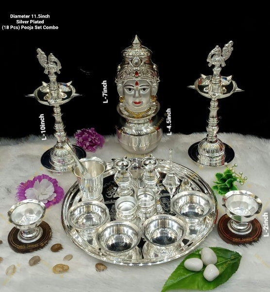 Silver Pooja thali Combo Pooja Set
